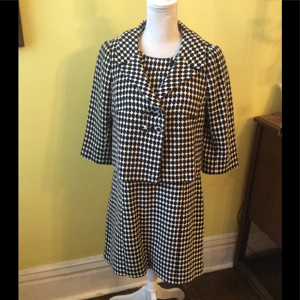 Ann Taylor LOFT Classic Black & White Suit Dress Size 8P - Picture 1 of 16